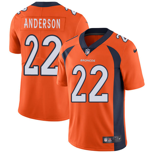 Nike Broncos #22 C.J. Anderson Orange Team Color Men's Stitched NFL Vapor Untouchable Limited Jersey - Click Image to Close